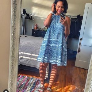 Blue and White Babydoll Dress by Velvet Hearts